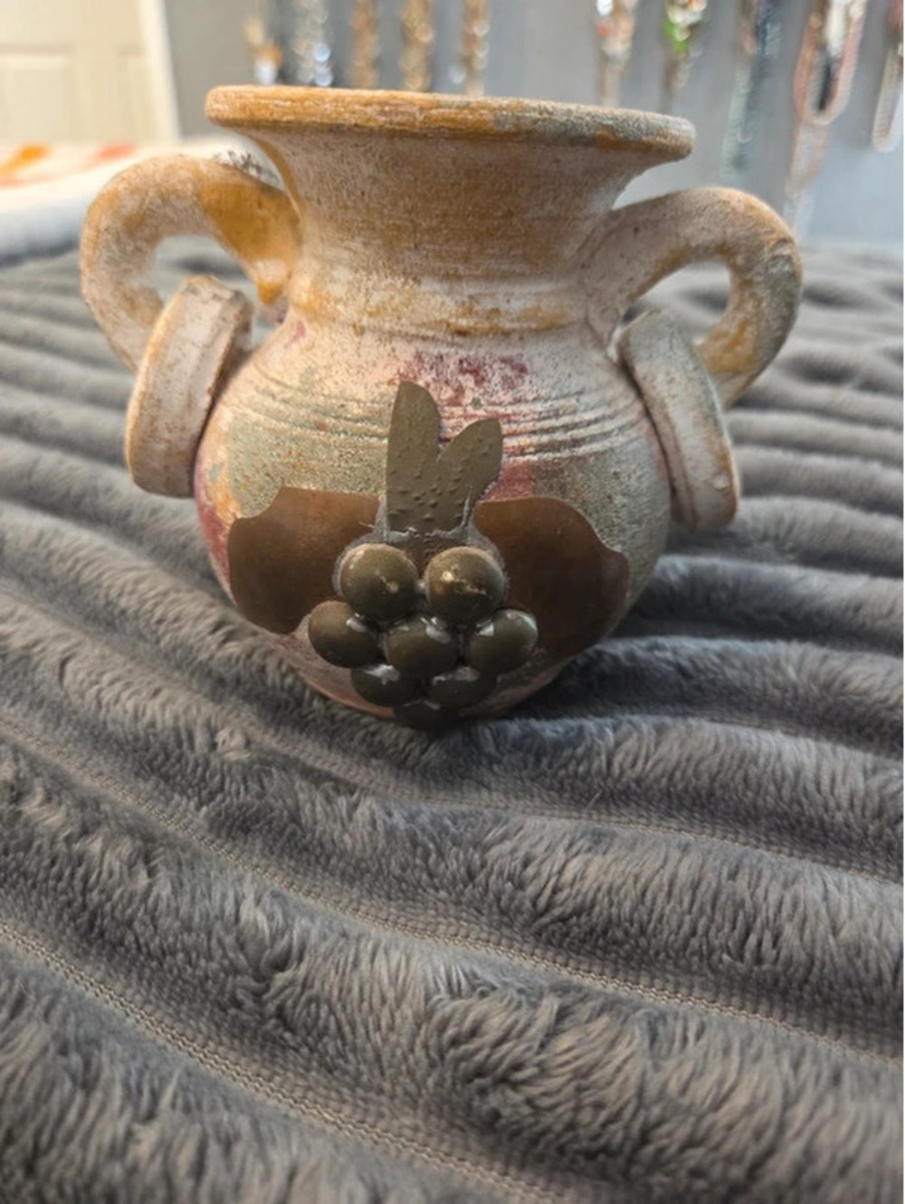 Vintage rustic pottery tea light